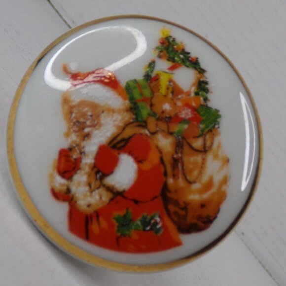 Reutter Santa Claus Porcelain 3 Bottle Stopper Cork Closure W Germany - Picture 2 of 15